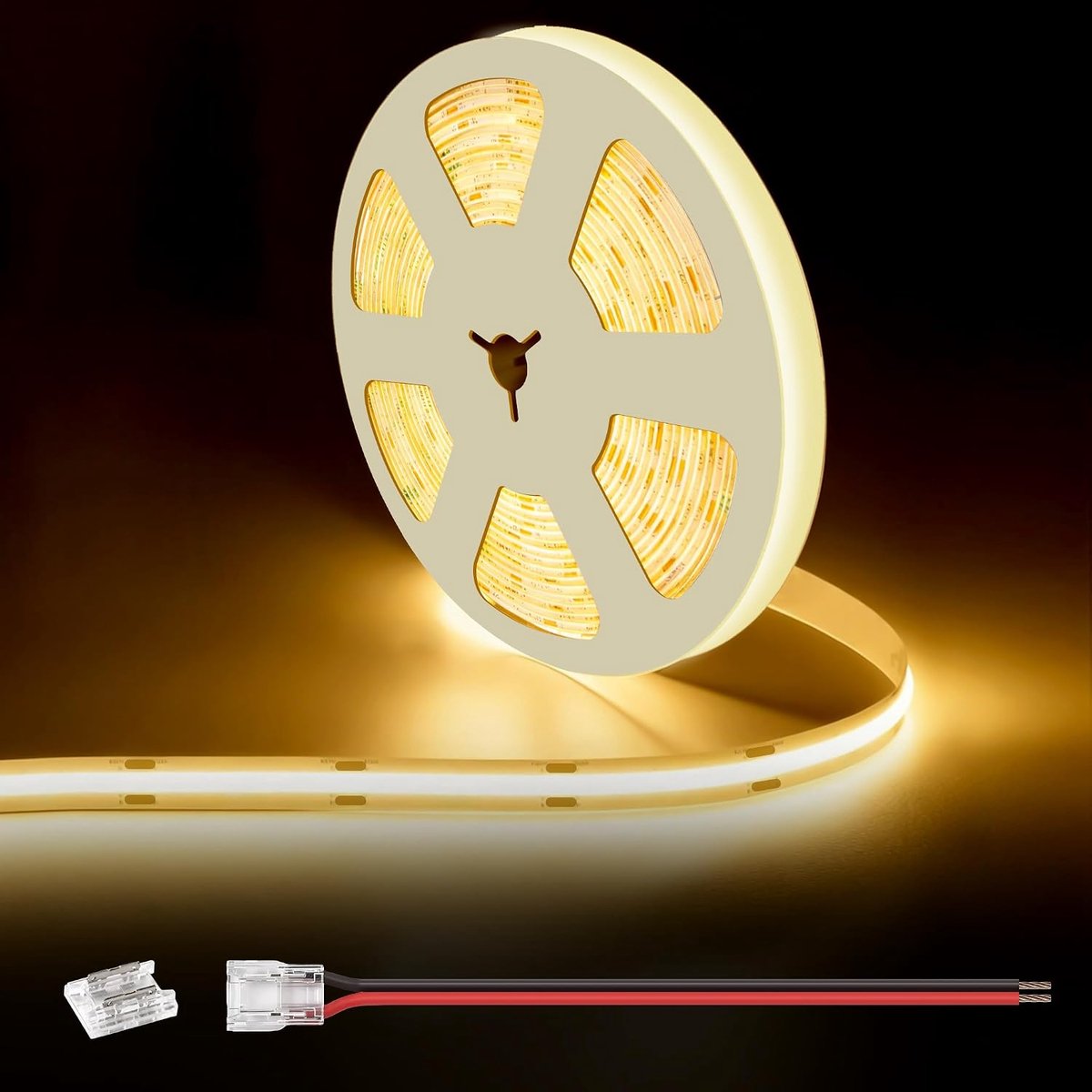LED Strip, 12 V, COB, Warm White, 2700 K, 2.5 m, 528 LEDs/m, CRI90+, Dimmable, Self-Adhesive, Luminous - ShopVlot