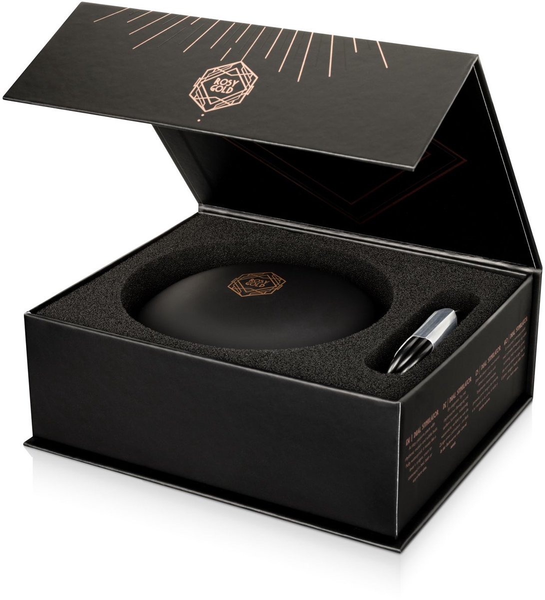Rosy Gold – Wearable Vibrator met Luxe Oplaadcase – Zwart