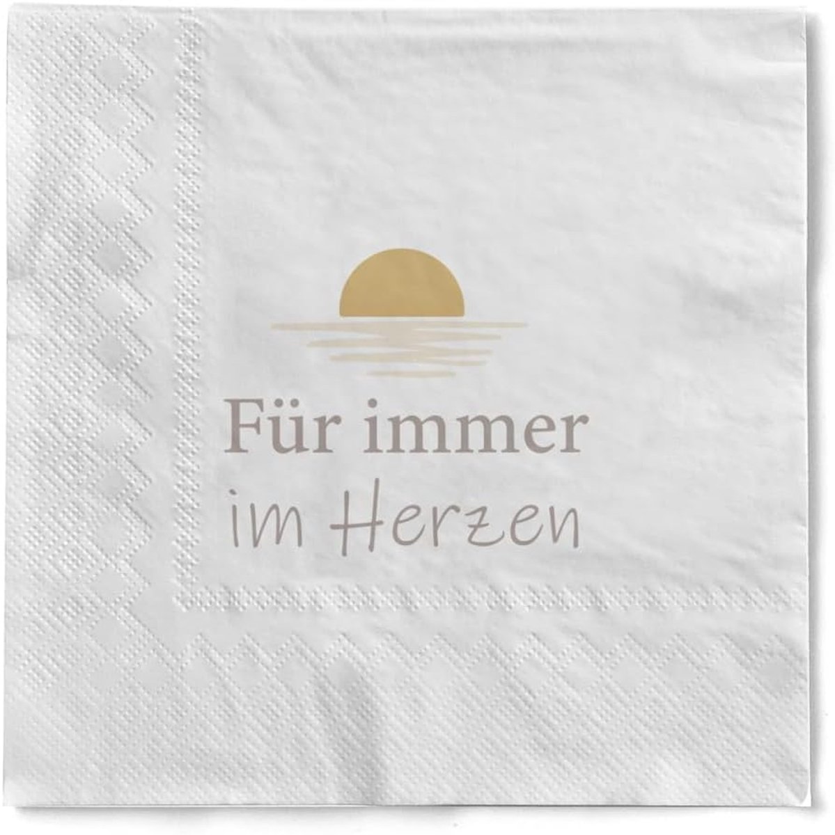Servet "Für immer im Herz" van tissue, 33 x 33 cm, 3-laags, 1/4 vouw, 20 stuks - ShopVlot