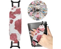 KIRZAX Kindle Handhouder, 6-8 inch, wit-roze, elastband voor Paperwhite 2025/Fire tablet, 50 leesstickers en - ShopVlot