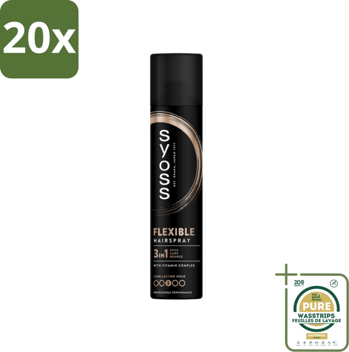 20 x Syoss - Hold & Flex - Haarspray - Flexibele Fixatie - 300 ml - Grootverpakking - Haarspray - Flexibele Fixatie - Styling - Haarverzorging - Panthenol