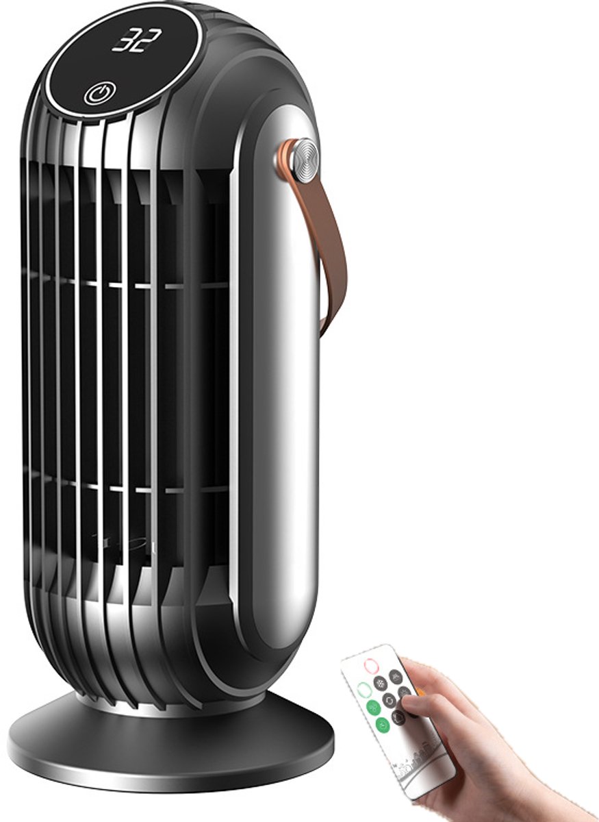 KZQ Elektrische kachel 1500W voor binnen - Snel opwarmend met oververhittings- en kantelbeveiliging - Touchscreen en afstandsbediening - Geschikt voor grote kamers kantoor slaapkamer en badkamer - Zwart