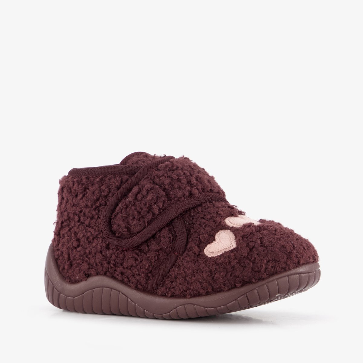 Thu!s teddy meisjes pantoffels hartjes - Rood - Sloffen - Maat 26