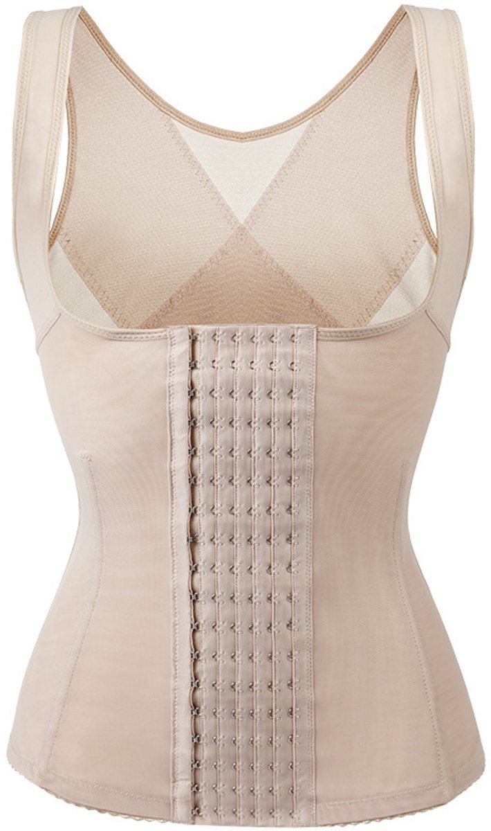 Vormend lichaamsshirt - dames shapewear - taille‑ en buisondersteuning - borstophoudend hemdmodel - voor na de bevalling-Corrigerende onderkleding - Abrikoos, M