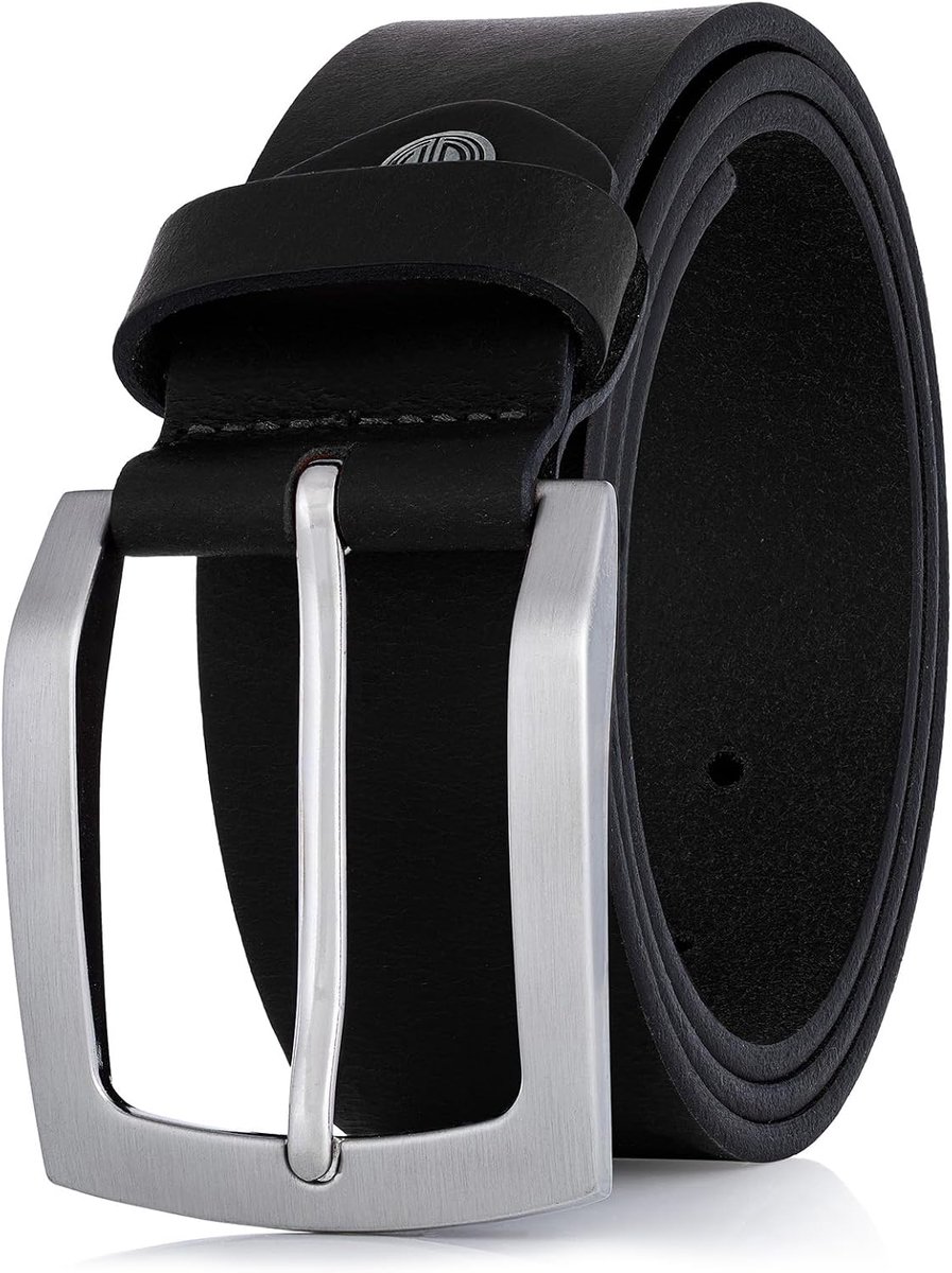 LINDENMANN Men's Leather Belt XXL - Full Cowhide Leather Buffalo Belt, Denim Belt Black - ShopVlot