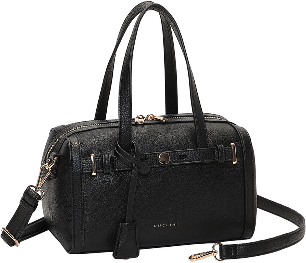 Puccini Goldie Medium Handtas Dames - Imitatieleer - Zwart