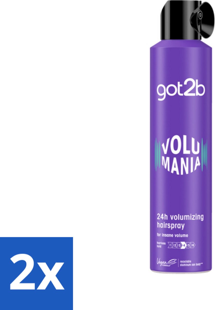 2 x Got2B - Haarspray - Volumania - 300 ml - Haarspray - Volume - Body - Hold - Vegan