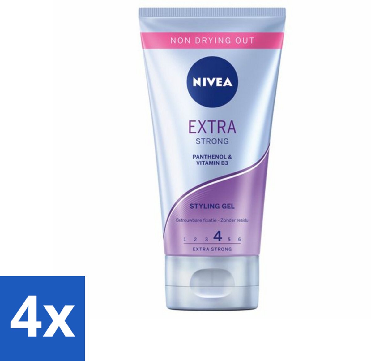 4 x NIVEA - Stylingsgel - Extra Sterk - Betrouwbare Fixatie - 150 ml - Haarstyling Gel - Sterke Fixatie - Styling Gel - Haarverzorging - Vitamine B3