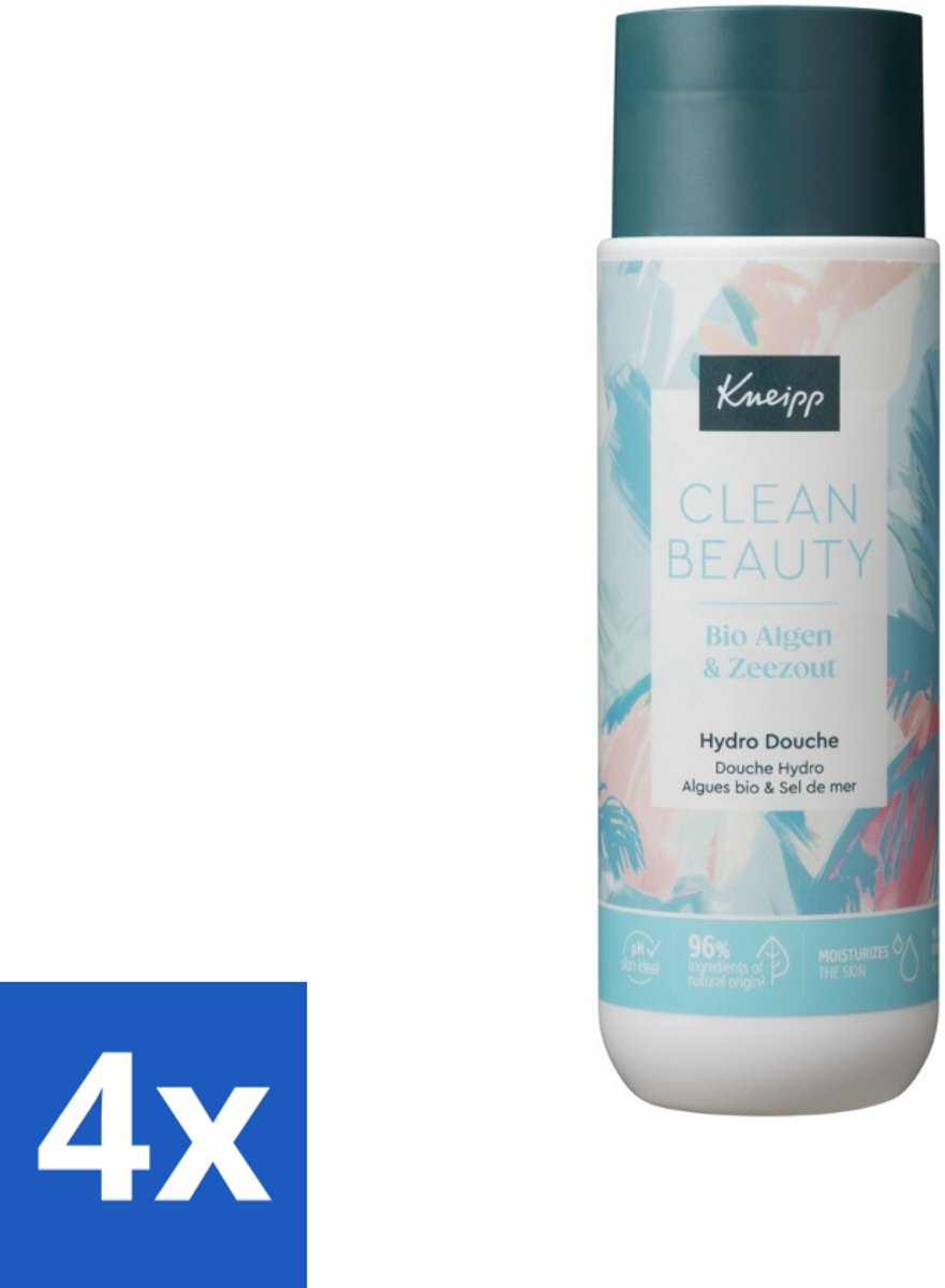 4 x Kneipp - Douchegel - Clean Beauty - Algen & Zeezout - 200 ml - Douchegel - Algen - Zeezout - Biologische Ingrediënten - Natuurlijke Verzorging