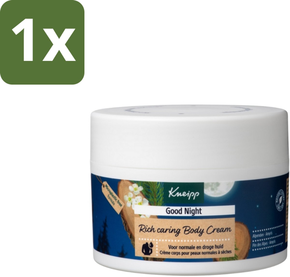 1 x Kneipp - Body crème - Good Night - Alpenden & Amyris - 200 ml - Nachtcrème - Slaapverzorging - Rustgevende Crème - Huidverzorging - Ontspanning