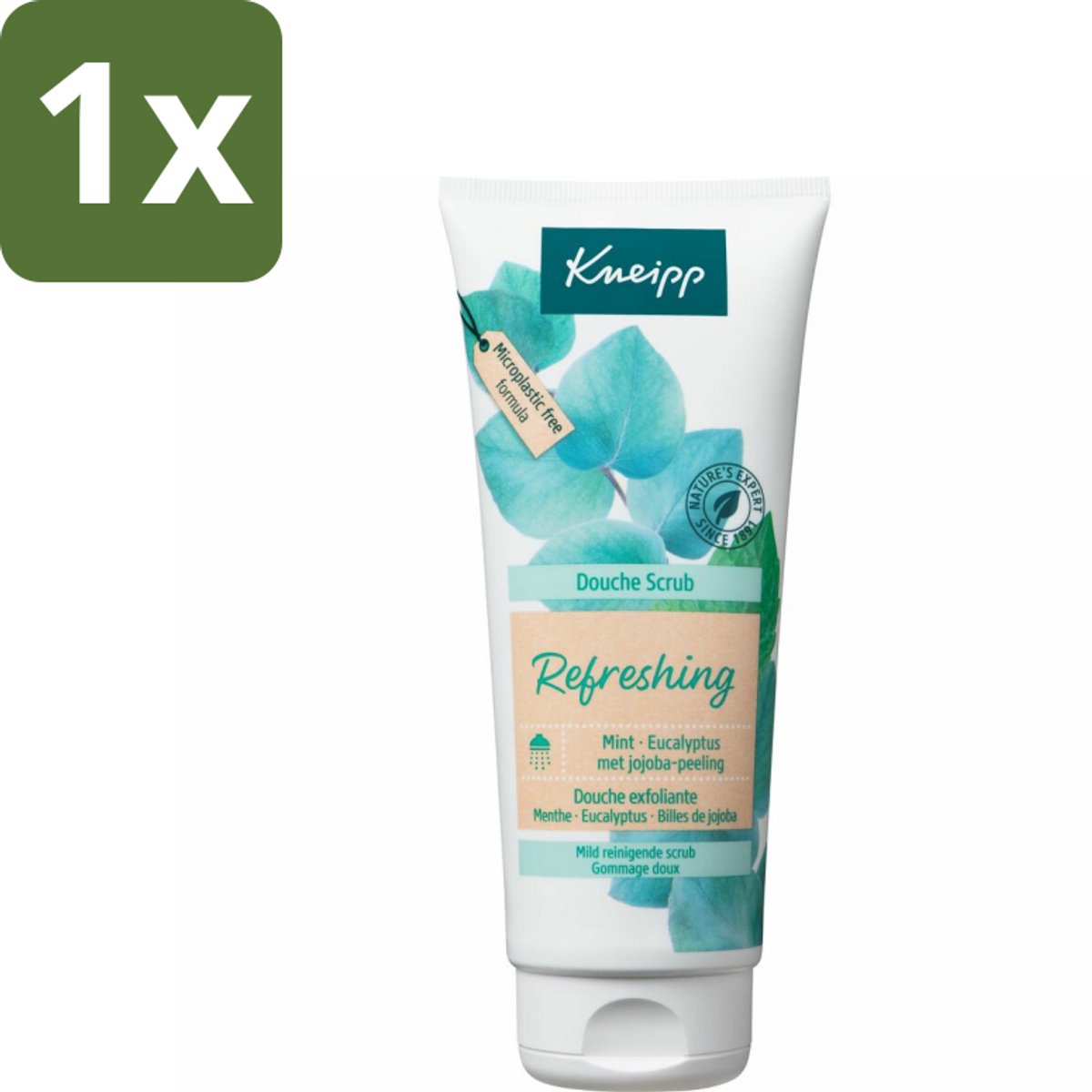 1 x Kneipp - Douche scrub - Refreshing - Mint & Eucalyptus - 200 ml - Douche Scrub - Huidverzorging - Exfoliatie - Mint En Eucalyptus - Jojoba Scrub