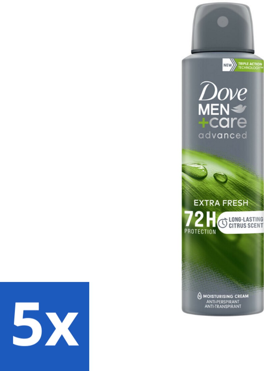 Dove Men+Care Deodorant Spray - Extra Fresh - 150 ml - Bulkverpakking - 5 stuks