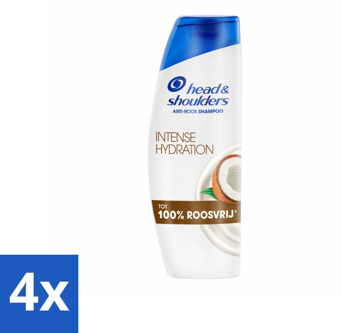 4 x Head & Shoulders - Shampoo - Intense Hydration - 100% Roosvrij - 300 ml - Anti-roos Shampoo - Roos Shampoo - Kokosolie Shampoo - Hoofdhuidproblemen - Hoofdhuid Balans