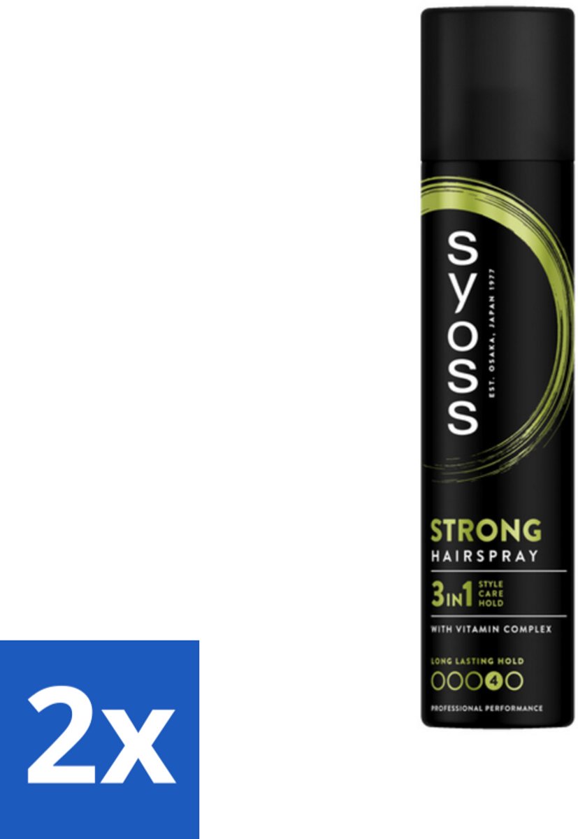 2 x Syoss - Strong Hold - Haarspray - Sterke Fixatie - 300 ml - Haarspray - Sterke Fixatie - Langdurige Hold - Styling - Verzorging