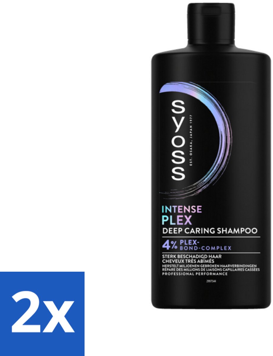2 x SYOSS - Plex - Shampoo - Langdurige Styling - 440ml - Haar Herstel - Beschadigd Haar - Haarversterking - Glans Shampoo - Plex Shampoo