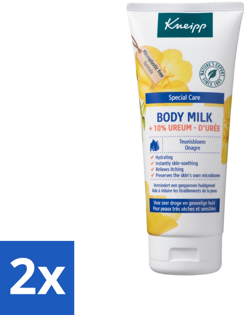 2 x Kneipp - Body milk - Special Care - Met 10 % ureum - Voor zeer droge & gevoelige huid - 200 ml - Intensieve Verzorging - Droge Huid - Gevoelige Huid - Hydraterende Bodymilk - Ureum