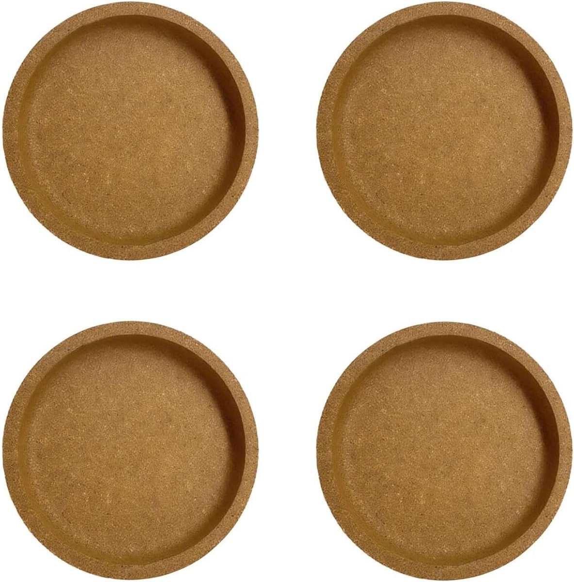 Kurkonderzetters rond 10,3 cm - verhoogde rand - lekbescherming - bescherming voor meubels - ShopVlot