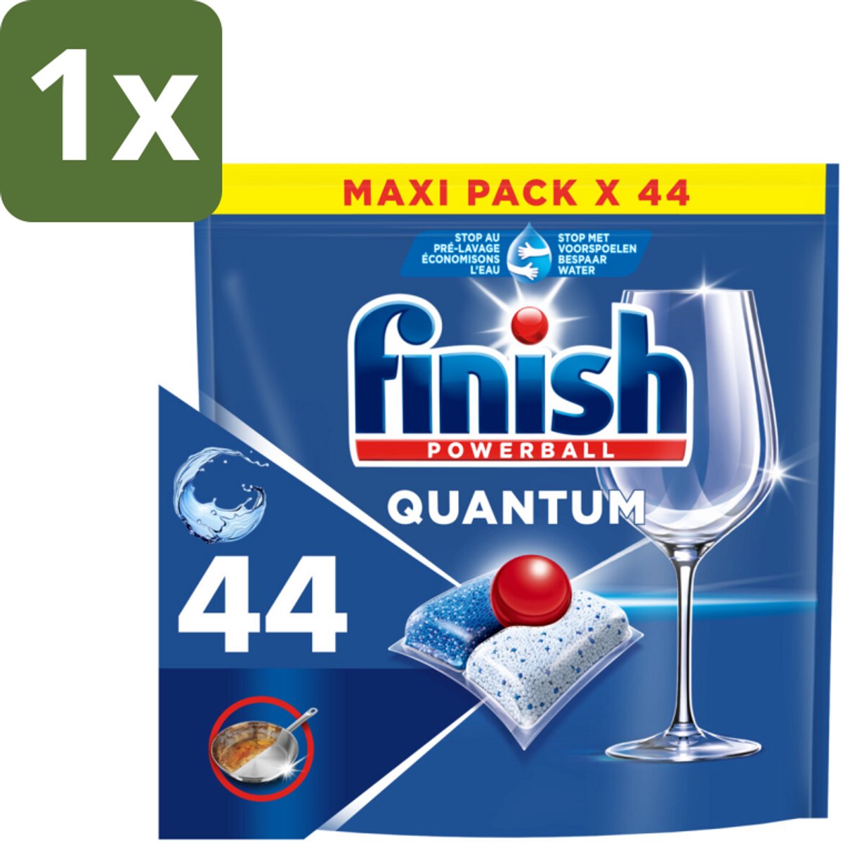 1 x Finish - Vaatwasmiddel - Quantum All in One Regular - Alles-in-1 Kracht - 44 capsules - Vaatwasmiddel - Alles-in-1 - Reiniging - Glans - Vaatwasser