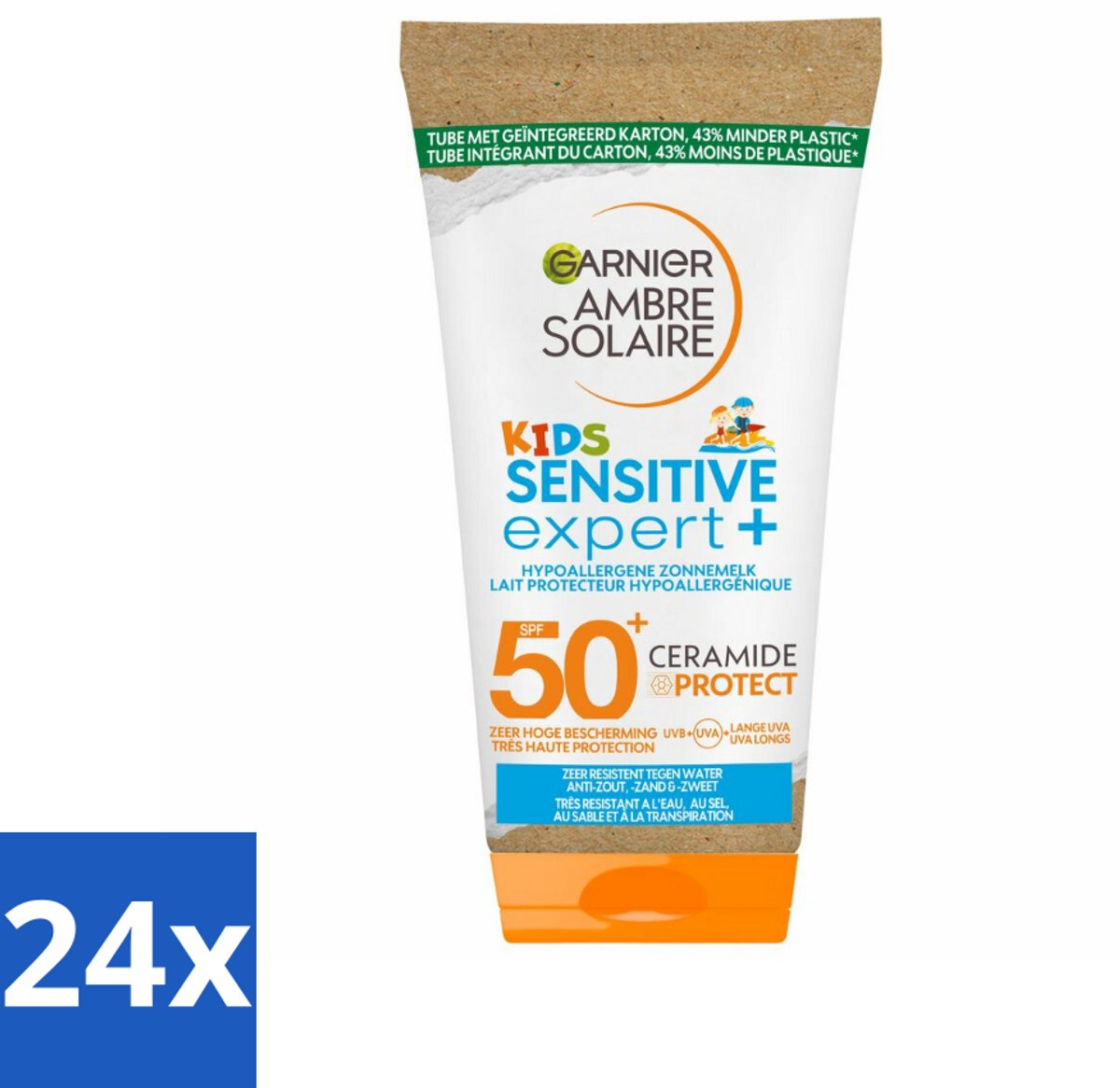 24 x Garnier - Ambre Solaire - Zonnemelk - Kids - SPF 50+ - Reisformaat - 50 ml - Zonnemelk - Kinderzonnemelk - Zonnebescherming - SPF 50+ - Gevoelige Huid