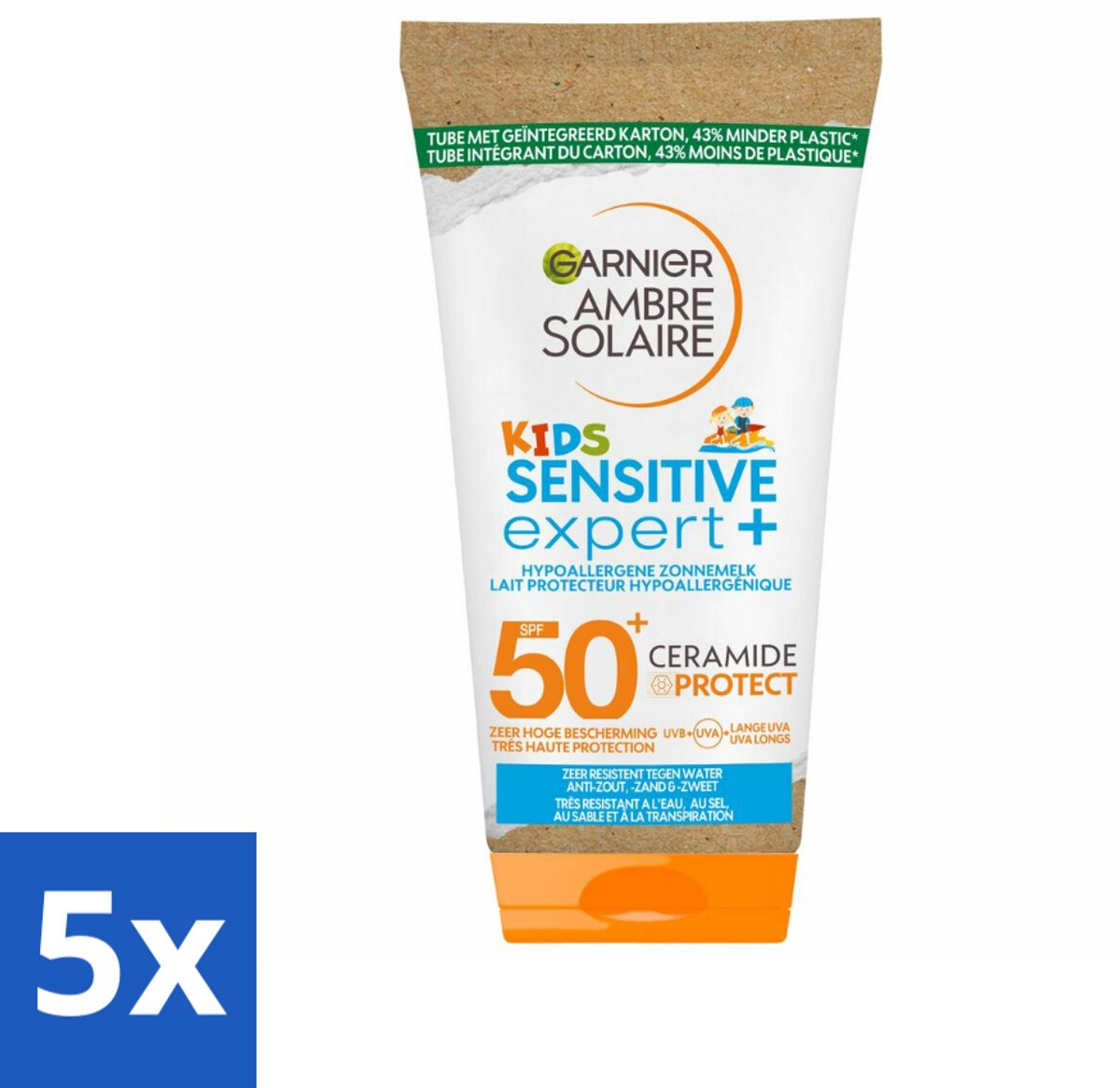 Garnier - Ambre Solaire - Zonnemelk - Kids - SPF 50+ - Reisformaat - 50 ml - Bulkverpakking - 5 stuks
