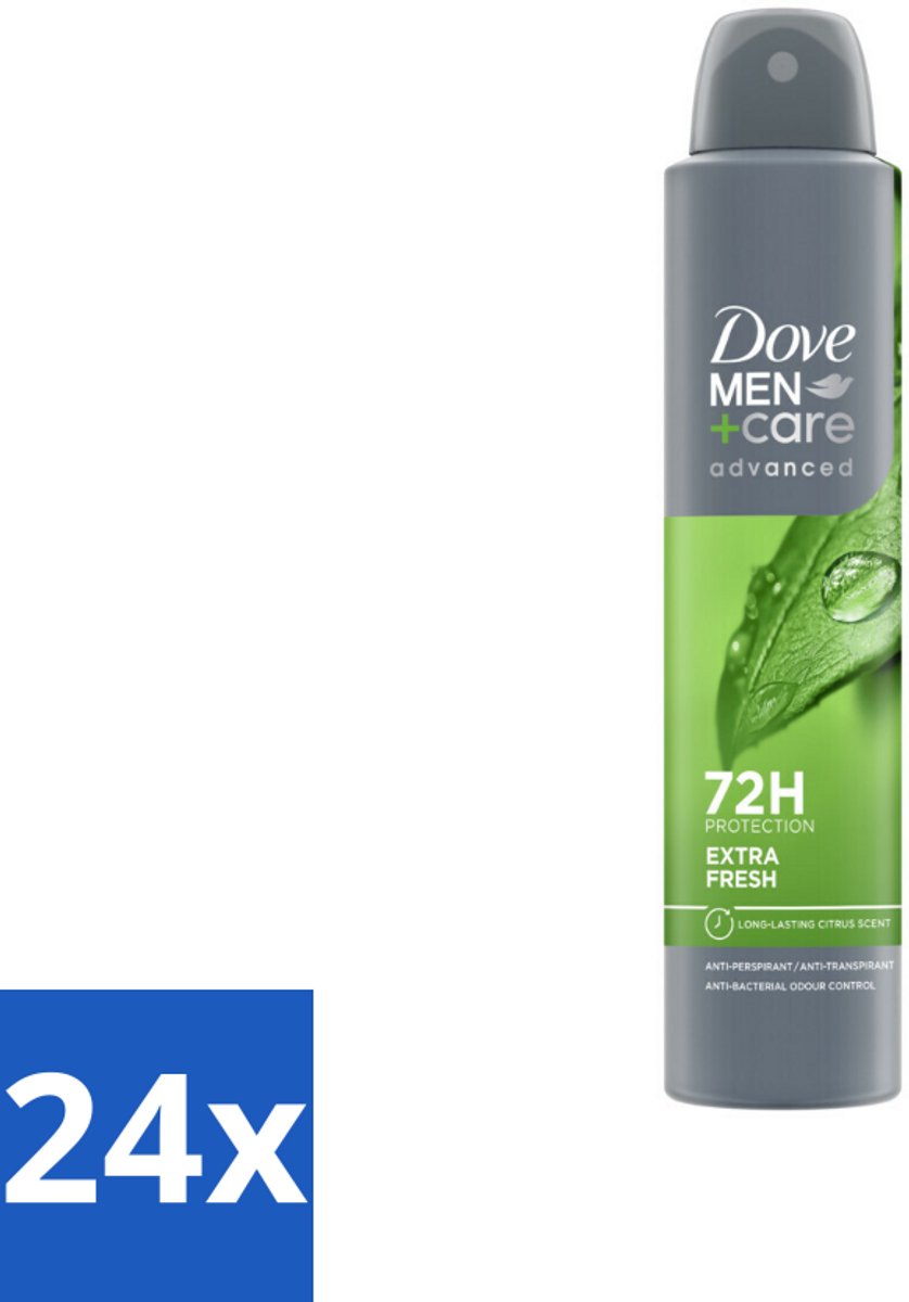 24 x Dove Men+Care Deodorant Spray - Extra Fresh - 200 ml - Deodorant - Antitranspirant - Dove Men+Care - Extra Fresh - Mannelijke Geur