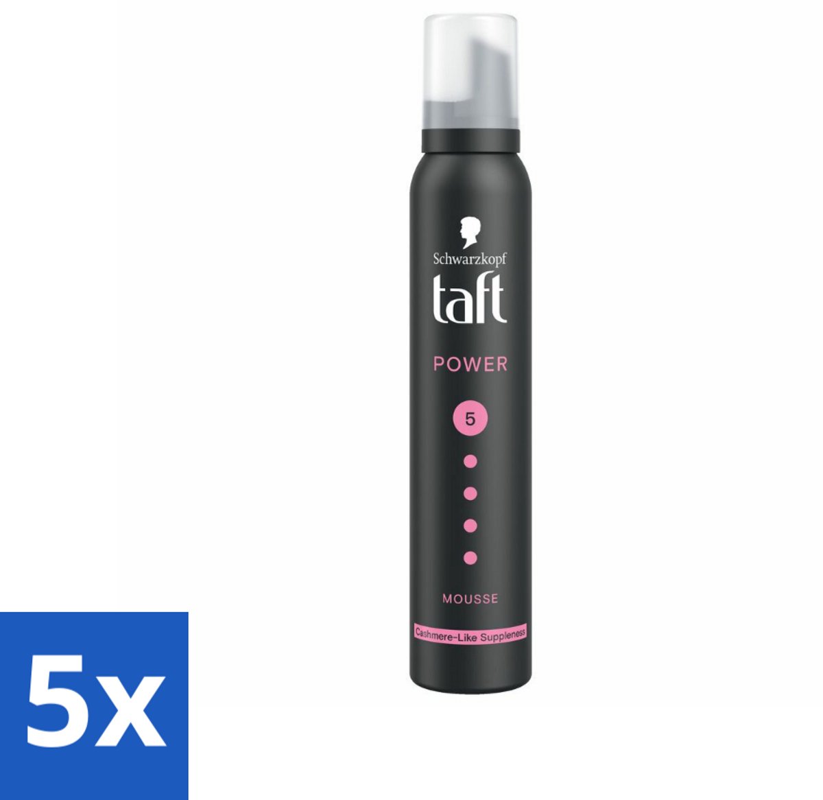 Taft - Haarmousse - Power 5 - Zijdezachte hold - 200 ml - Bulkverpakking - 5 stuks
