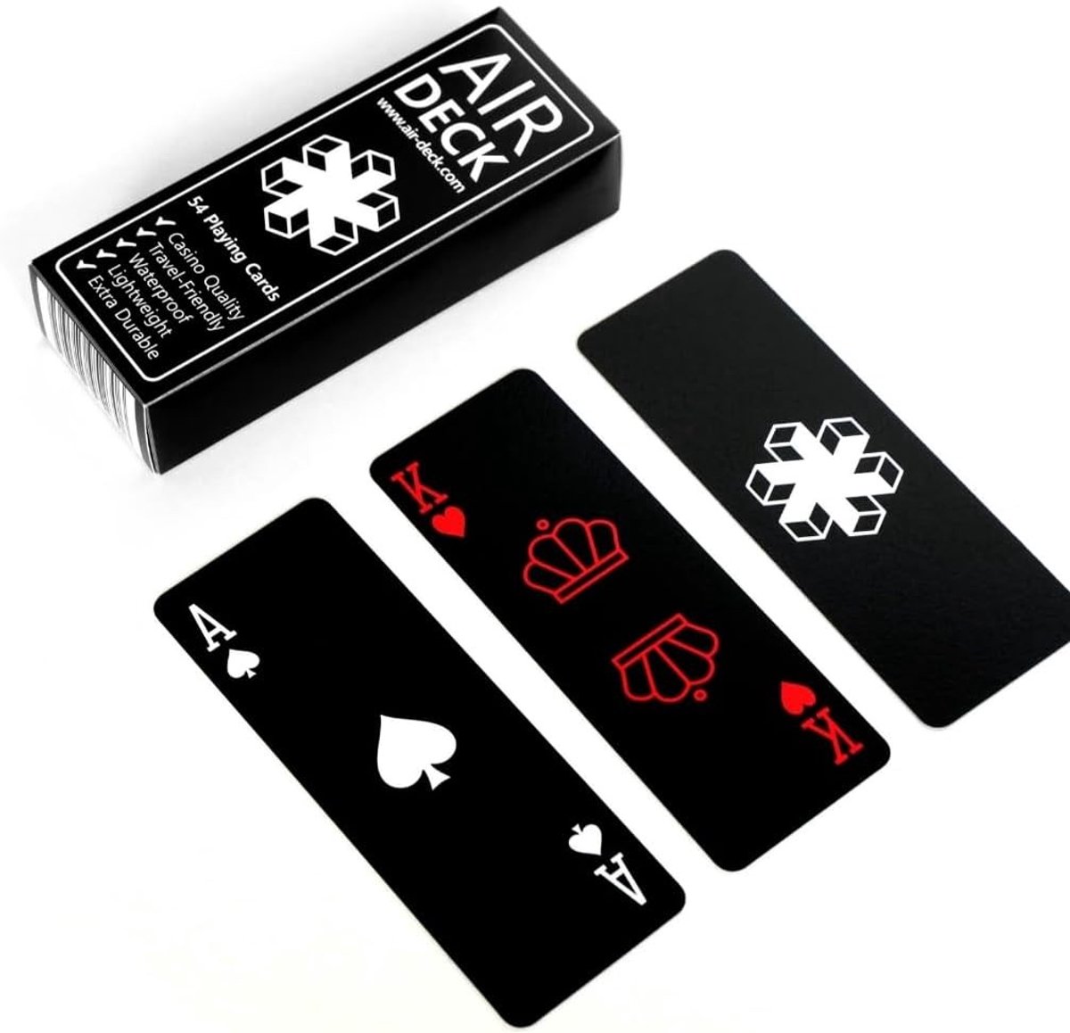 Deck - Minimal Black - 54 Kaarten - Waterdichte Speelkaarten voor Reizigers - Voor Spelliefhebbers