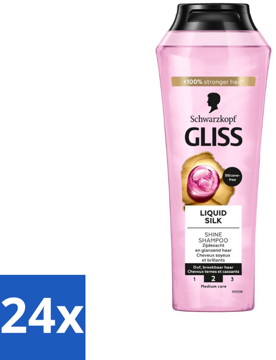 Gliss - Shampoo - Liquid Silk - Voor Glanzend en Zijdezacht Haar - 250 ml - Voordeelverpakking - 24 stuks
