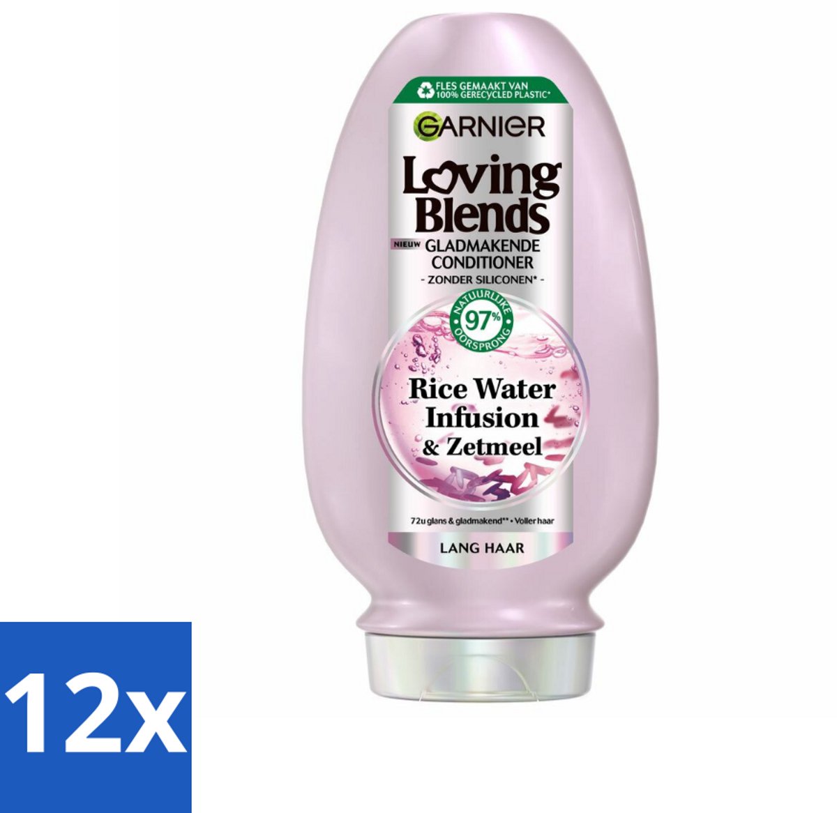 12 x Garnier - Loving Blends Rice Water Infusion - Conditioner - Glans & Zachtheid - Lang Haar - 250 ml - Haar Glans - Zachtheid Haar - Conditioner Lang Haar - Rijstwater Haar - Natuurlijke Conditioner
