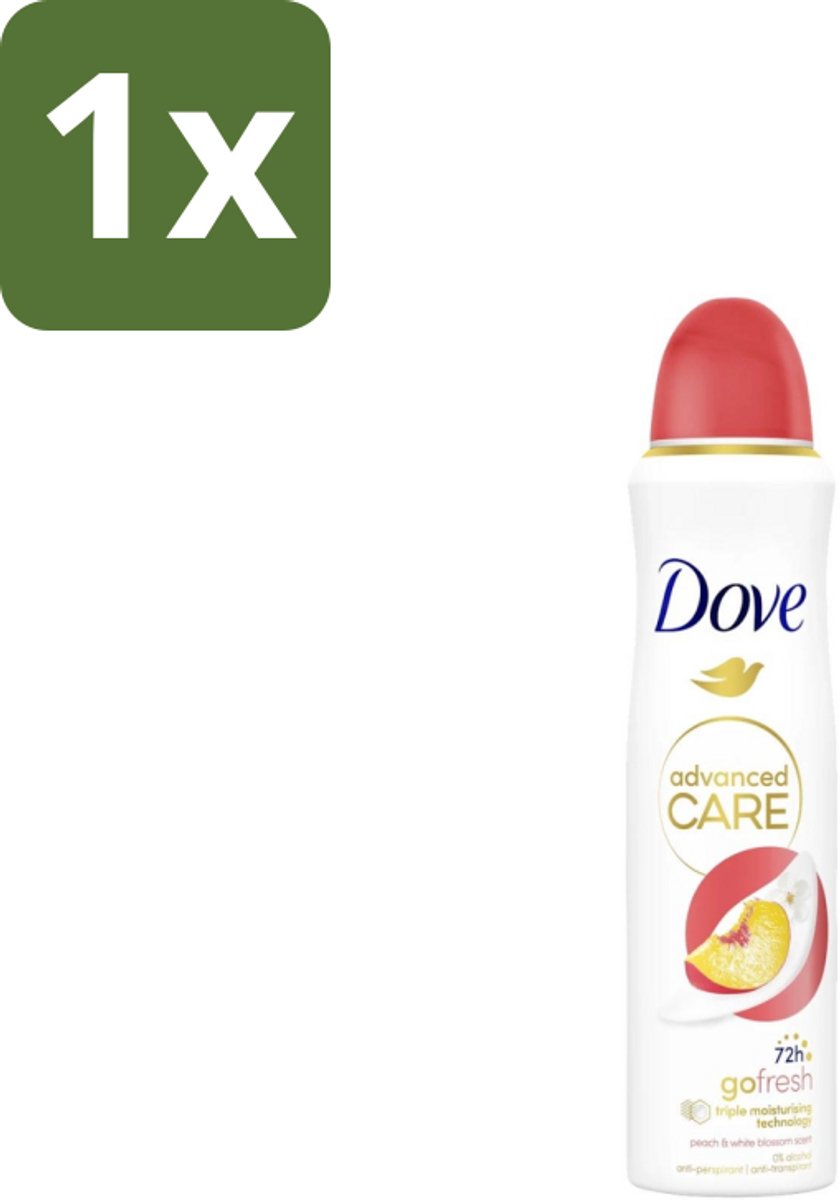 1 x Dove Deodorant Spray - Perzik & Witte Bloesem - 150 ml - Dove Deodorant Spray - Anti-irritatie - Huidverzorging - Zweetvermindering - Frisse Geur