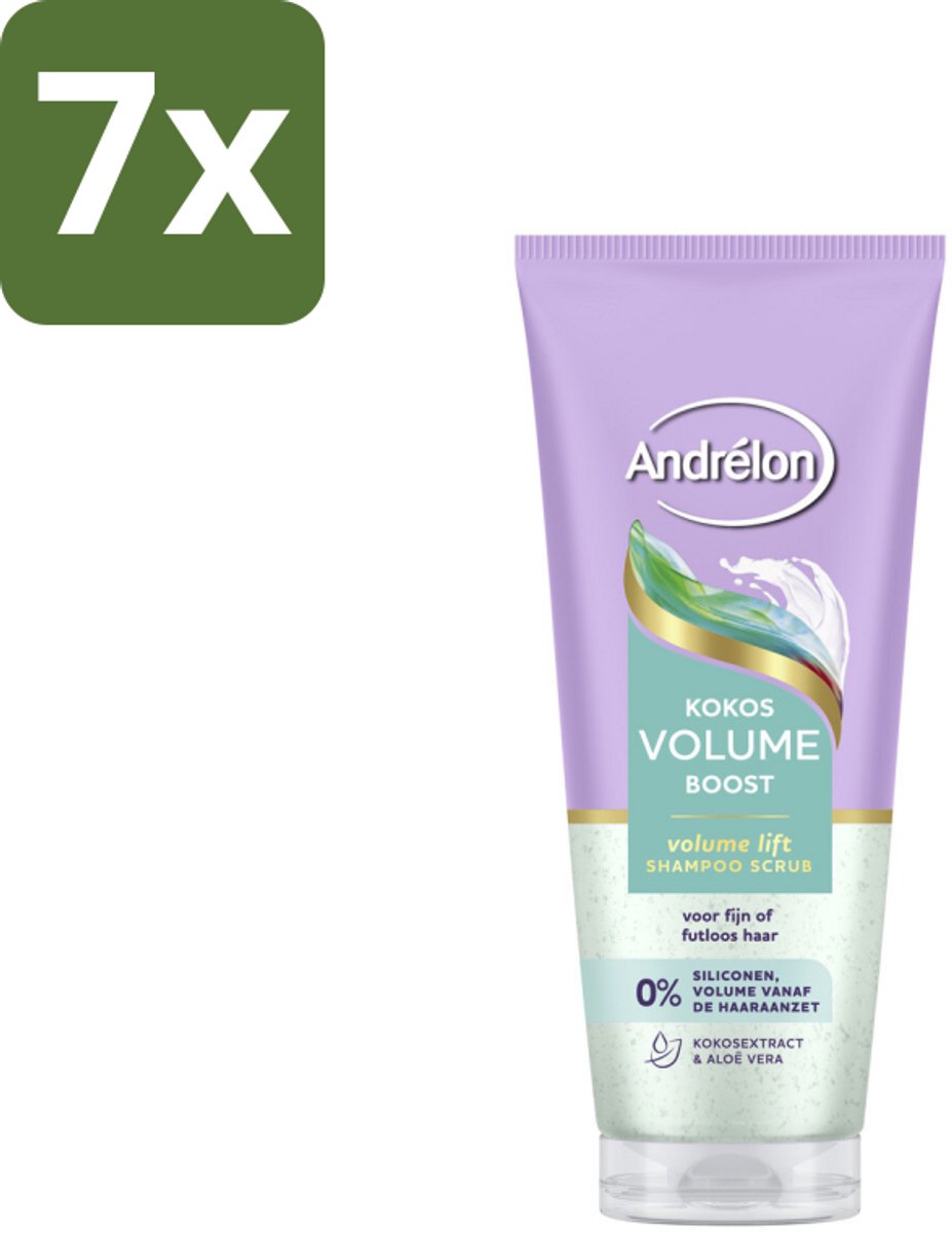 Andrélon – Shampoo Scrub – Kokos Volume Boost – 200 ml - Bulkverpakking - 7 stuks