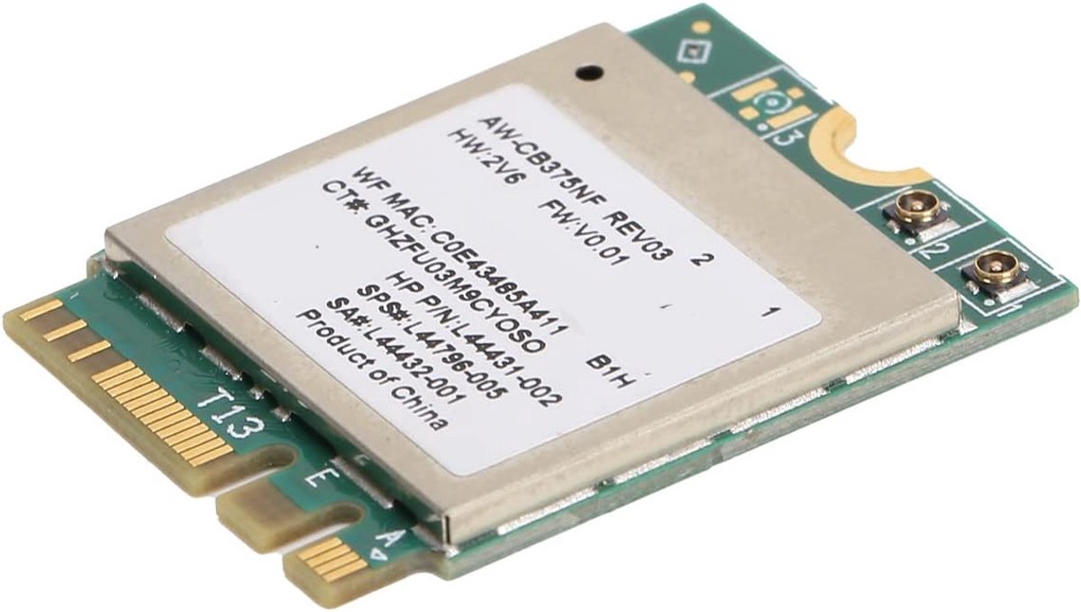 WIFI Module RTL8822CE - M.2 NGFF Netwerkkaart - Dualband 2.4/5GHz - Geschikt voor meerdere systemen - ShopVlot