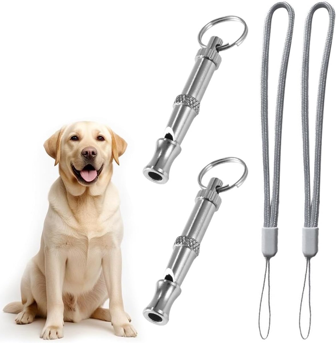 Hondfluit Pack van 2 - Verstelbare Frequenties - Professionele Ultrasone Metaalfluit - Ideaal voor Hondentraining - ShopVlot