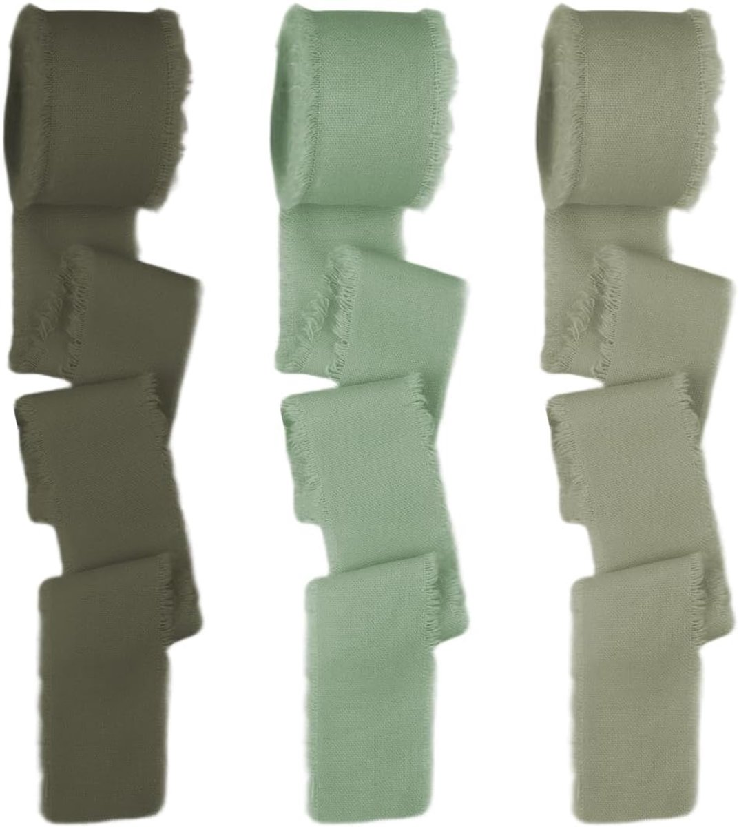 Chiffon trouwlint 15 m x 30 mm - groene tinten - chiffon materiaal - multifunctionele decoratie - ShopVlot