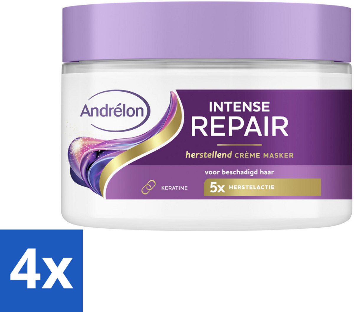 4 x Andrélon – Crème Haarmasker – Intense Repair – 300 ml - Haarkracht - Haarherstel - Keratine - Beschadigd Haar - Haarverzorging
