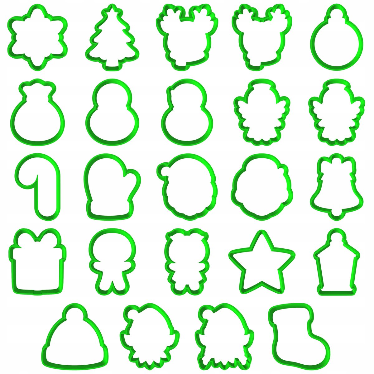 24x Kerstkoekjes Vormpjes - Adventskalenderset - 4cm