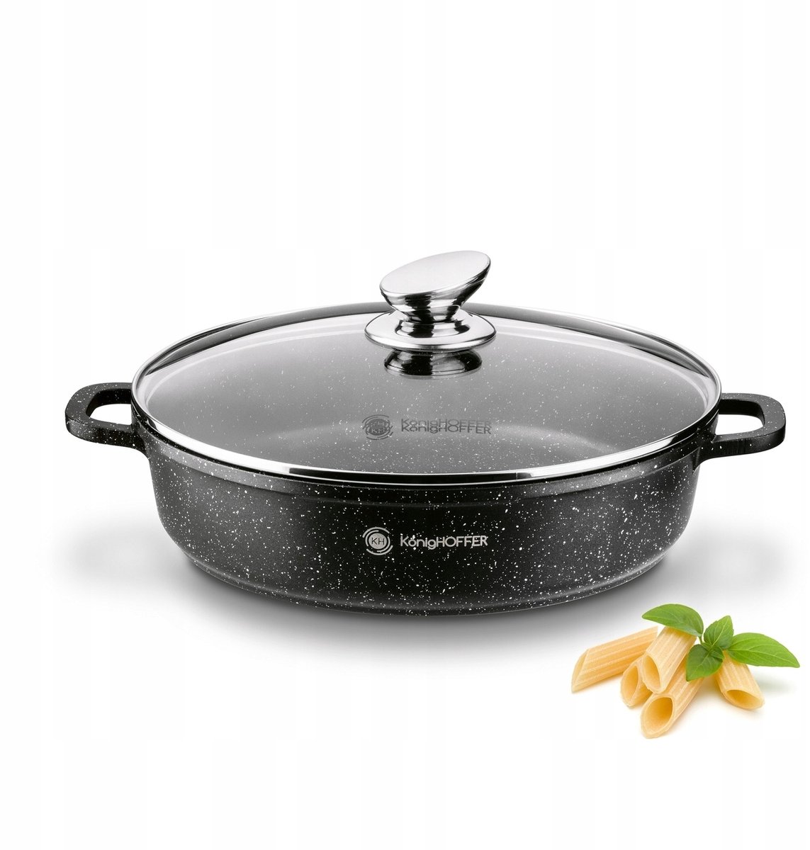 Konighoffer Pollo Black Diepe Koekenpan 28cm met Deksel - Inductie