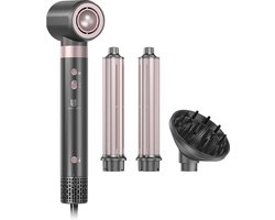 Haardroger 4-in-1 - Professionele 1400W met Krulfunctie - 110.000 TR/min - 500 Miljoen Negatieve Ionen - webeauty