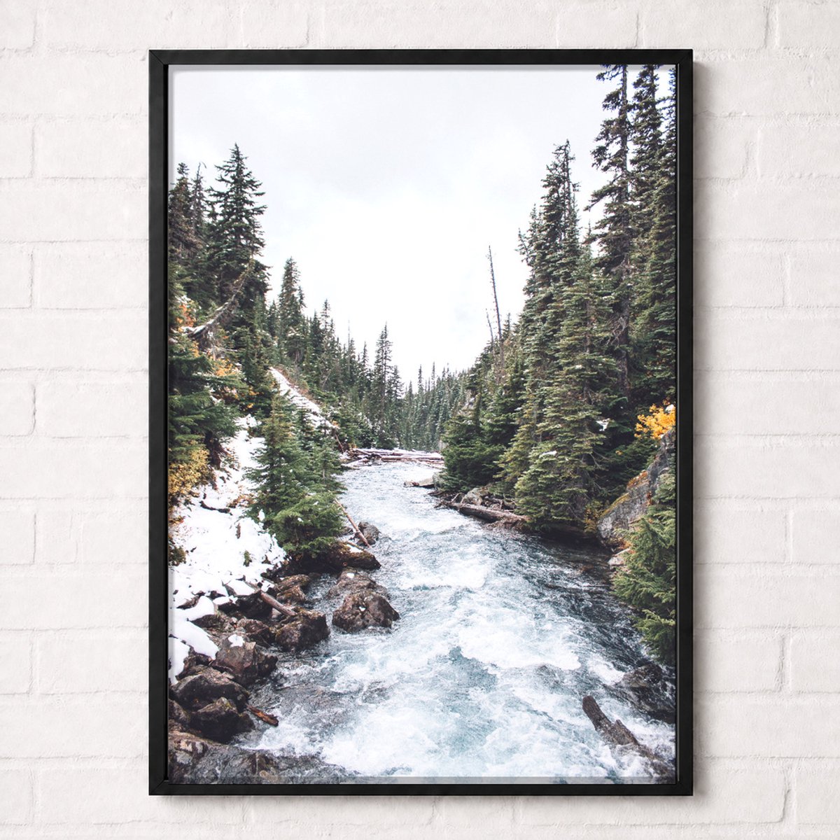 Bergbeek in het Naaldbos Poster - Mountain Water Collection - Natuur Posters - A1+ 61 x 91,5 cm