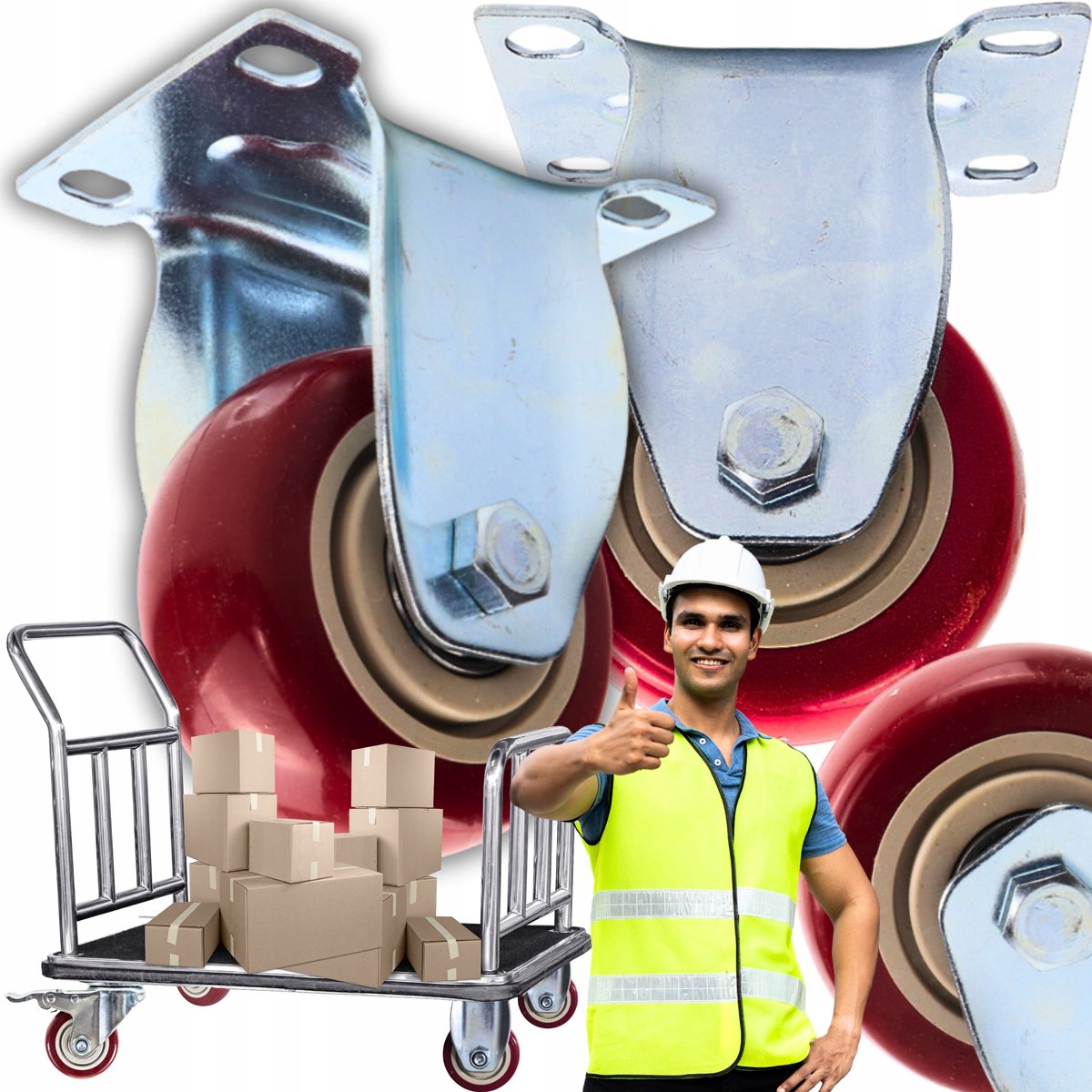 Industrieel Zwenkwiel 75mm, 115kg Draagvermogen, Polyurethaan