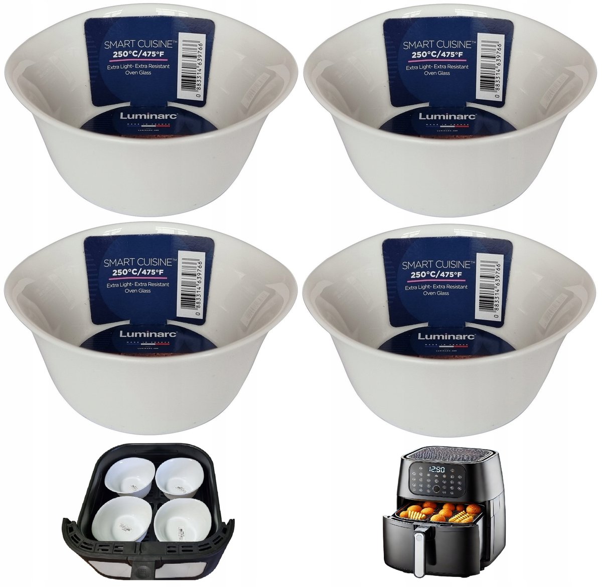 Luminarc Ovenvaste Ramekins voor Airfryer - Set van 4 - 11 cm
