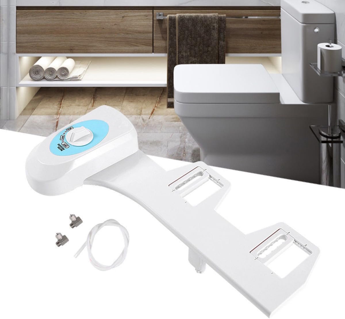Intelligente toiletbril met bidetopzetstuk en mechanische reiniging koudwatersproeier geschikt voor gezinnen en - ShopVlot