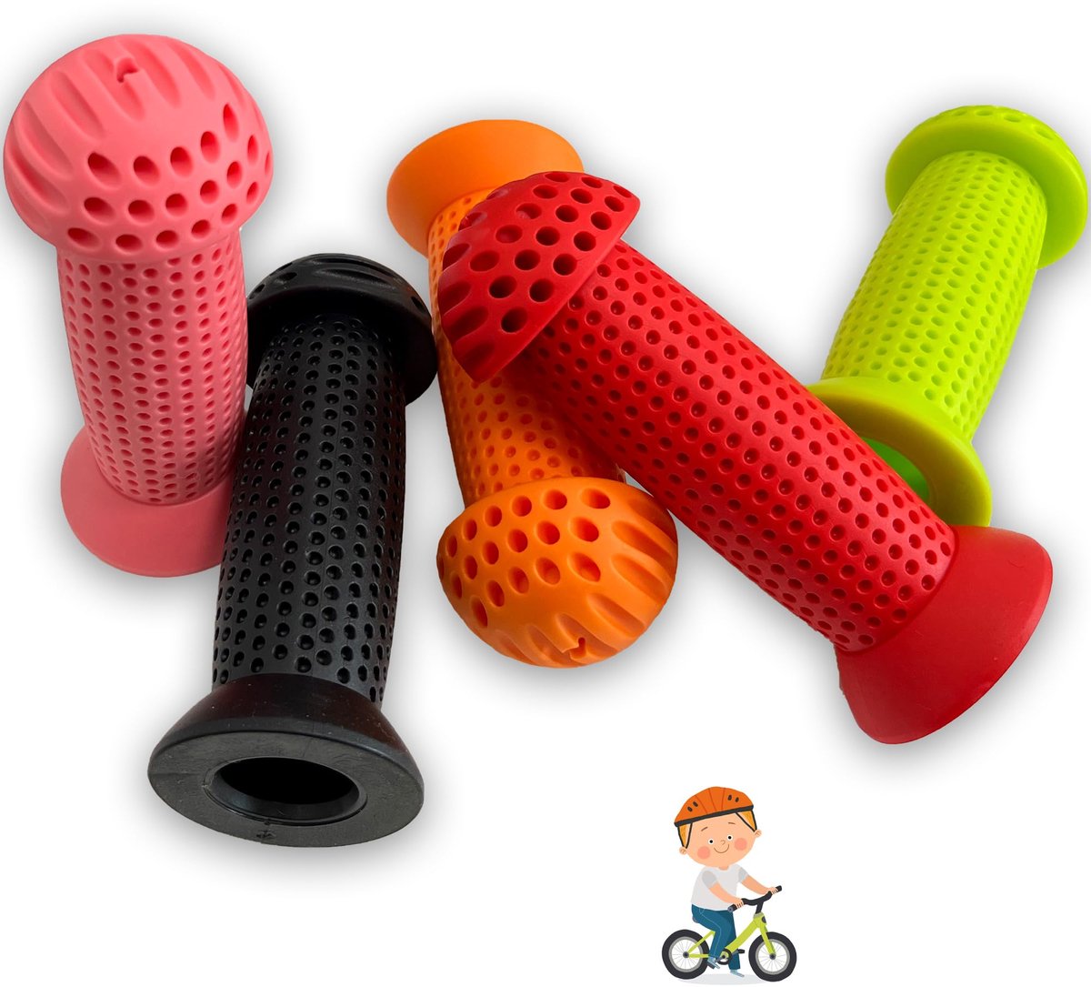 Ergonomische fietsgrepen van rubber, antislip, 100 mm, groen, 1 paar