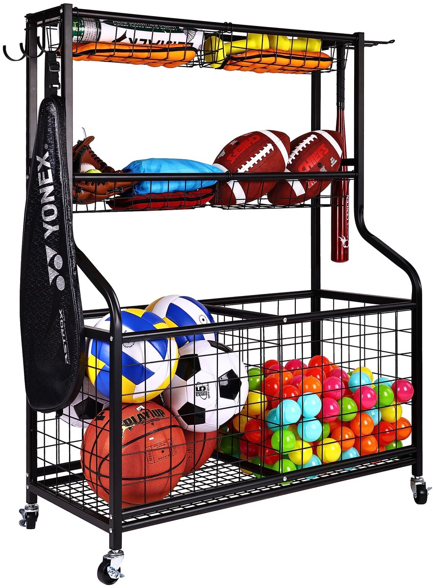 Signature Fitness Garage sportuitrusting organizer, garage bal opslag, sportuitrusting opslag, garage organizer met - ShopVlot