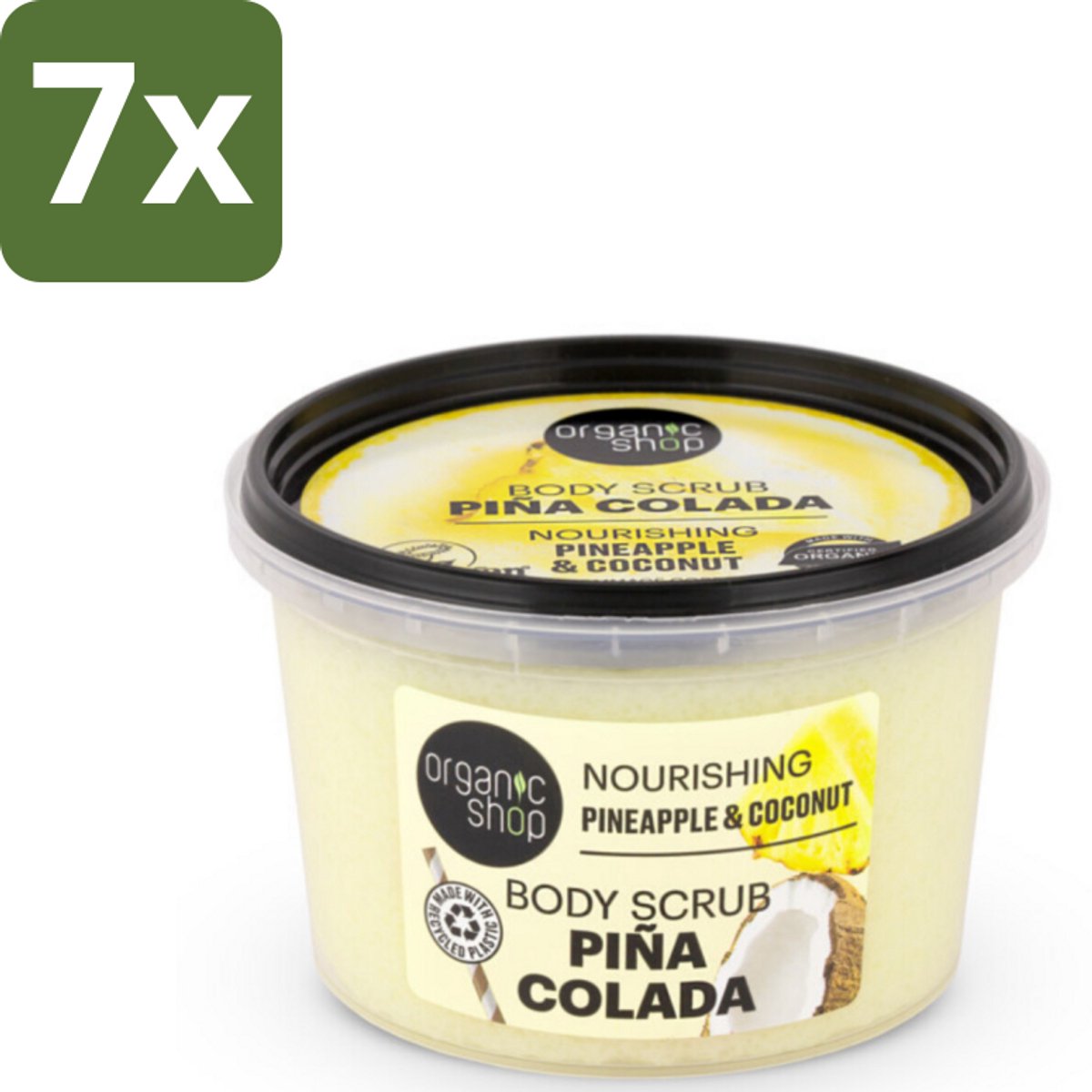 Organic Shop - Body Scrub Pineapple & Coconut - Verfrissend en Voedend - 250 ml - Bulkverpakking - 7 stuks