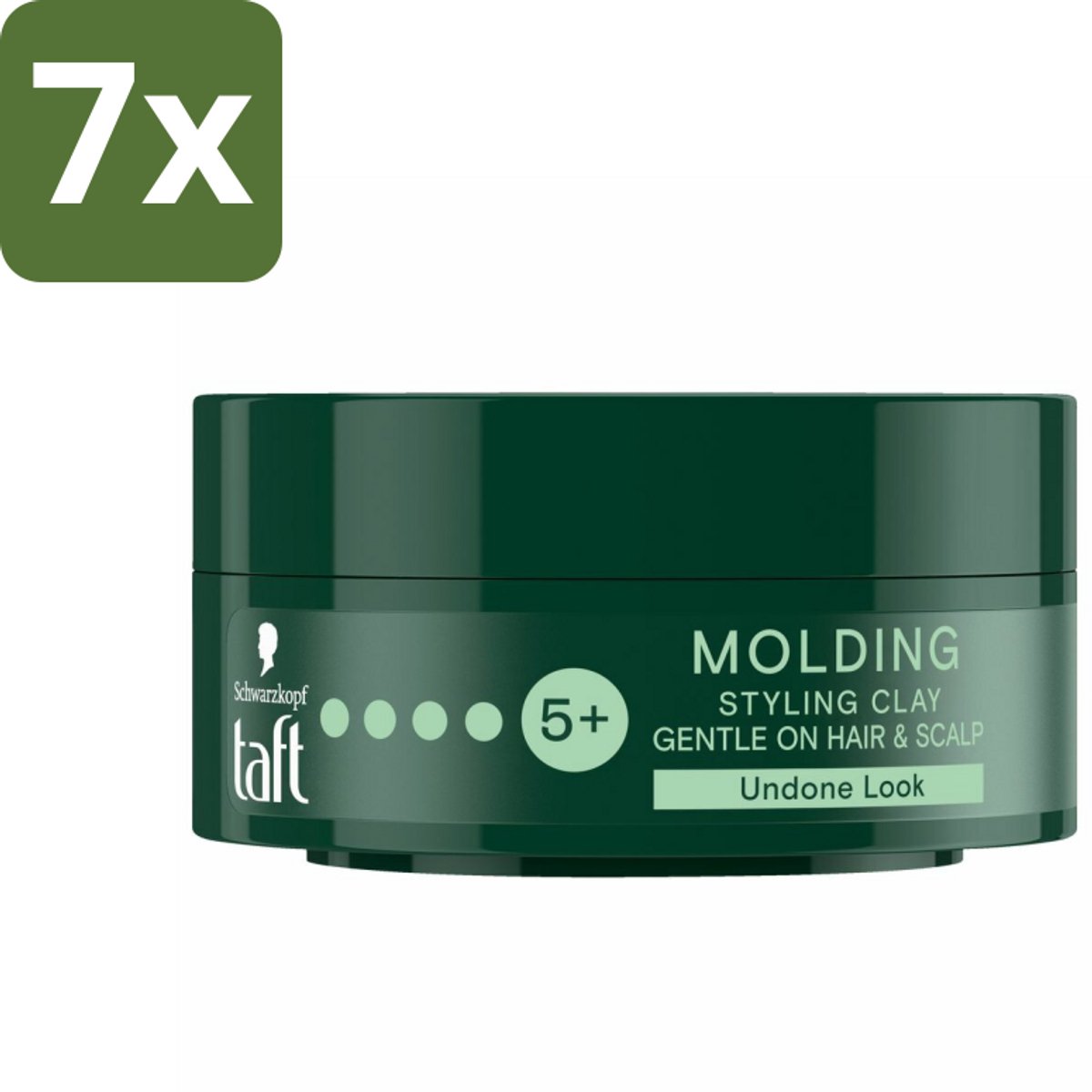 Taft - Molding Styling Clay - Hold 5+ - Vormbare hold - 75 ml - Bulkverpakking - 7 stuks