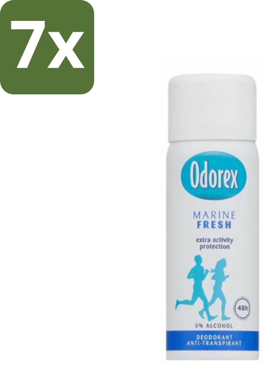 Odorex - Deodorant Spray - Mini Marine Fresh - Fris & Compact - 50 ml - Bulkverpakking - 7 stuks
