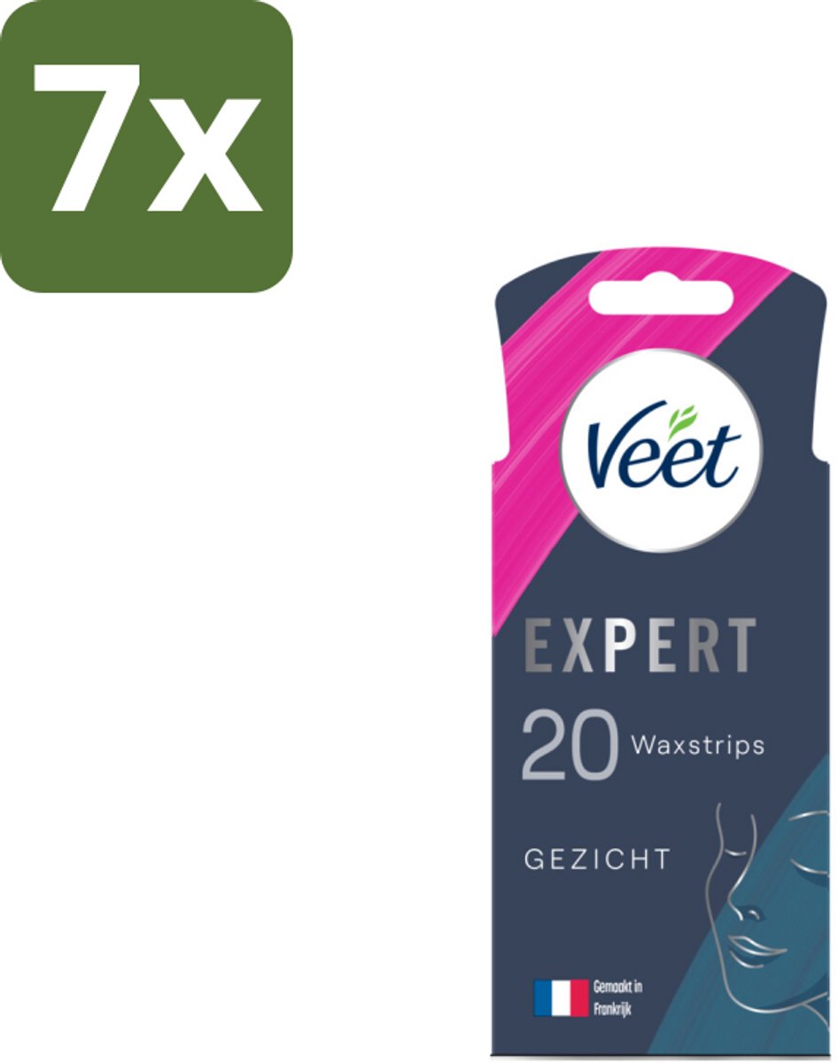 Veet Expert - Ontharingsstrips - Gezicht - Gevoelige Huid - 20 strips - Bulkverpakking - 7 stuks
