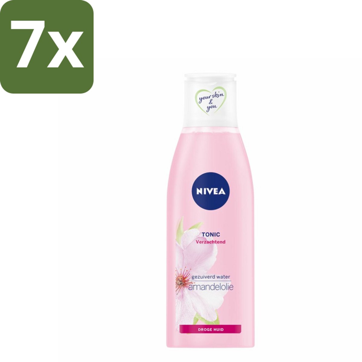 NIVEA - Gezichtstonic - Essentials Verzachtende Tonic - Voor droge & gevoelige huid - Met Amandelolie & Hydramine - 200 ml - Bulkverpakking - 7 stuks