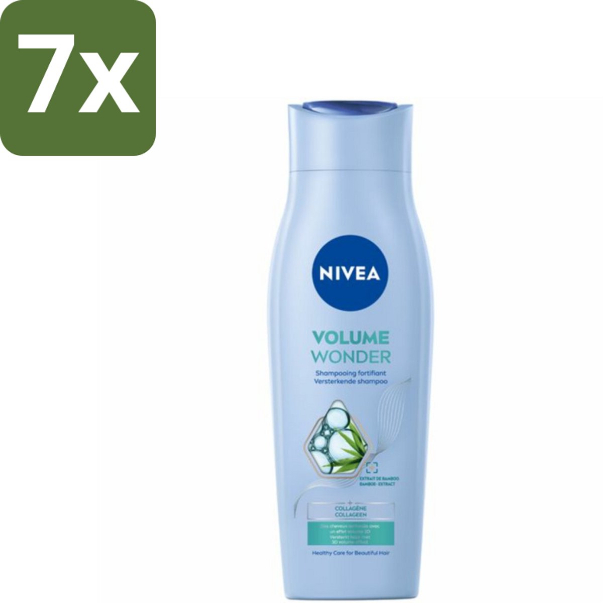 NIVEA - Shampoo - Volumeverzorging - Versterkend - Gezonde Zorg - 250 ml - Bulkverpakking - 7 stuks